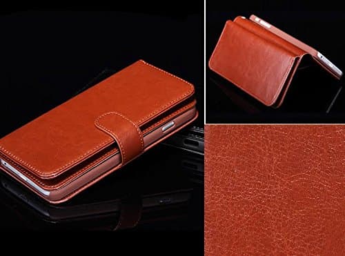 Iphone 6 Case, DMR Novelties Premium Pu Leather Flip Detachable Wallet Case with Credit Card Slot Holder and Hand Grip for Apple Iphone 6 4.7 Inch (Brown)