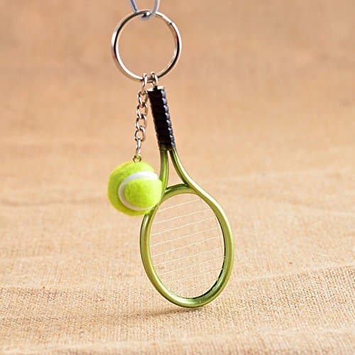 TOFOUYY Tennis Racket Key Chain (Green)