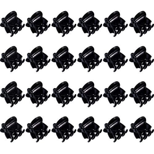 Rmeet Mini Hair Clips,24 Pack Tiny Hair Claws Plastic Pins Clamps Small Jaw Clip for Girls Women Lady 1.5CM Black