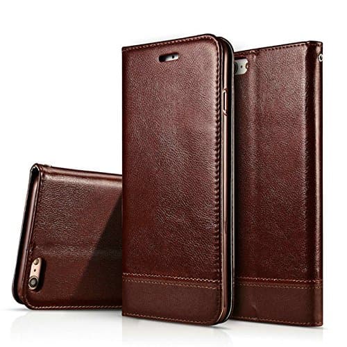 iPhone6Plus/6SPlus Case, Gkin Premium PU Leather [Wallet Kickstand] Case All-Powerful Cover for Apple iPhone 6Plus/6SPlus(Brown)