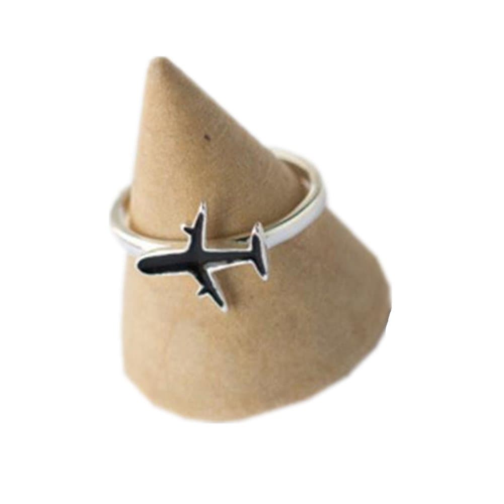 Silver Ring Elegant Airplane Custome Rings for Party Dressing Accessary Birthday Gift