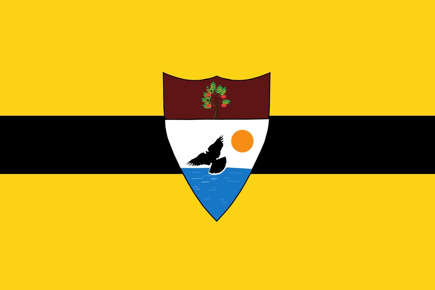Liberland Flag Bumper Sticker Decal 3" X 5"