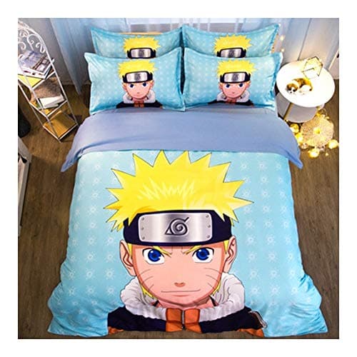 YWYF Bedding Set of 4,Microfiber Soft Comfortable Dustproof Hypoallergenic Breathable Cartoon Wind Children's Bedroom Bedding (Color : Naruto, Size : Full)