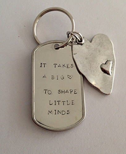 Big Heart Teacher Keychain with big heart