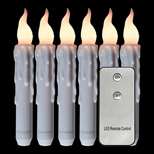 Gedengni 6.7'' White LED Taper Candles with Remote for Candle Chandelier Christmas Decoration, Warm White Light, 6pcs …