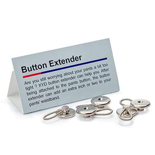 xydstay 5- Pack Metal Waist Expanders Jean Button Extender, Pants Button Extender, Extra Breathing Room and Comfort, Spring Button Expanders, for Men and Women, Skirts, Pants and Jeans, 19MM/0.75 Inch