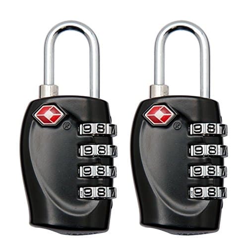 YAHEY TSA Luggage Lock,4 Digit Combination locks for School, Employee, Gym &amp; Sports Locker, Case, Toolbox, Baggage, Suitcases &amp; Backpacks, Hasp Cabinet &amp; Storage - Black and 2 Pack