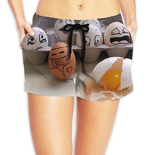 Eggshell Expression DIY Men's Sports Summer Hawaii Short Beach Pants Swim Trunks Drawstring Board Shorts Swimwear with Pockets