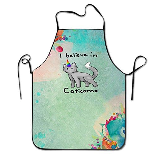Funny Apron Chef Kitchen Cooking Apron Bib Cat Unicorn Rainbow Horn Home Easy Care