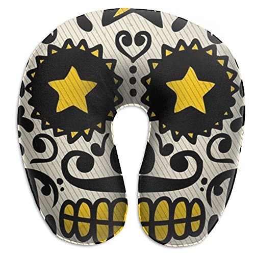 U Shape Travel Neck Pillow Soft U-Shape Memory Foam Travel Neck Pillow Neck Pillow For Travel Skeleton Stars Golden Teeth Beard U Neck Pillow Neck Pillow For Sleepinggirl