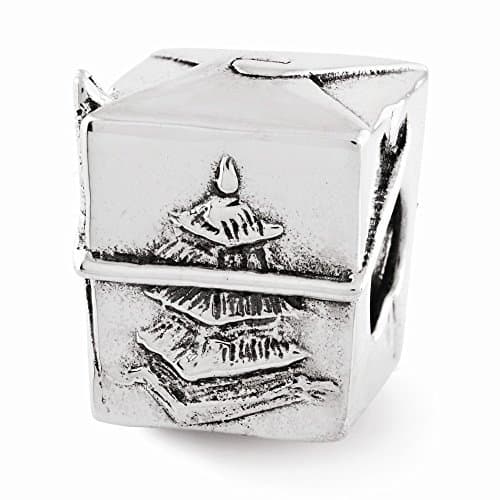 Reflection Beads Sterling Silver Chinese Take Out Box Bead (11 x 10 mm)