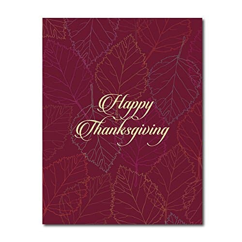 Happy Thanksgiving Note Cards. Twenty note cards, blank inside to express your own personal thoughts. Includes gold foil-lined self-adhesive envelopes.