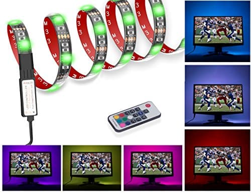 USB LED Strips Bias TV Backlight Multi-Color RGB LED Strip TV Light 100CM(3.28Ft) 30leds Strip Lighting Kit for Flat Screen TV LCD, Desktop Monitors