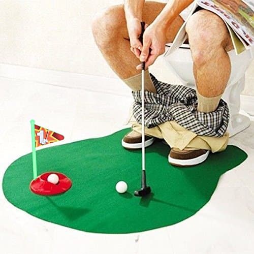 Live Direct Toilet Golf Game Training Potty Putter-Golfer's Prank Gift