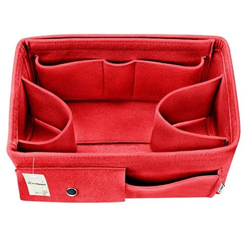 Felt Insert Purse Organizer, Handbag Organizer, Bag in Bag, Diaper Bag Organizer, Fit LV Speedy 25-40, Neverfull, 3 Sizes, 6 Colors (Large, Red)