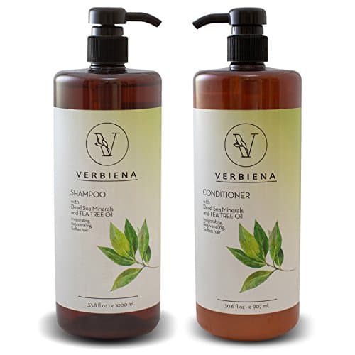 2 Pack Dead Sea Salt With Tea Tree Essential Oil Hair Shampoo & Conditioner With Dead Sea Salt Minerals