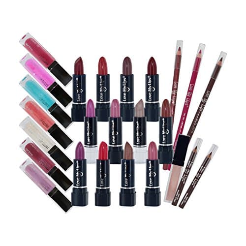 Bari 24 Piece Lip Set - Lipstick - Lip Gloss Lip Liners