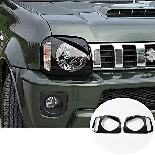 Black Angry Eye Style Front Headlight Trim Cover 2pcs for Suzuki Jimny 2007-2017