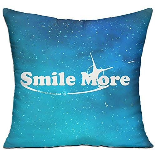 NEWTHREE Smile More Cotton Pillow Double-Sided 1818 Inch (Including Pillow)