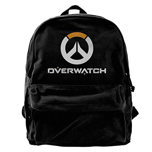 Overwatch Shooter Video Game Canvas Backpack School Rucksack Travel Backpack Laptop Backpack Black