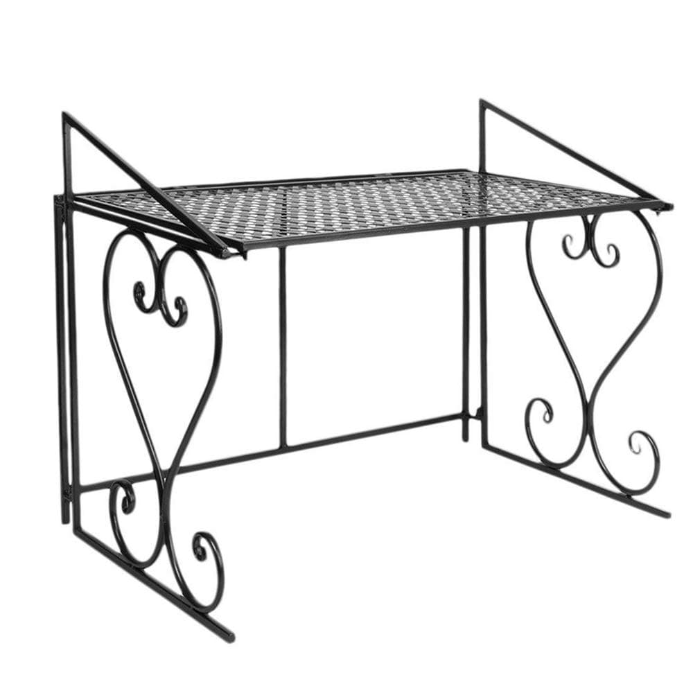 Weelongha Microwave Oven Rack Kitchen Organizer Counter Cabinet Storage Sturdy Metal Shelf Stand Holder Tray Tier Heating Insulated 3 Workstation Double Bowls Cart