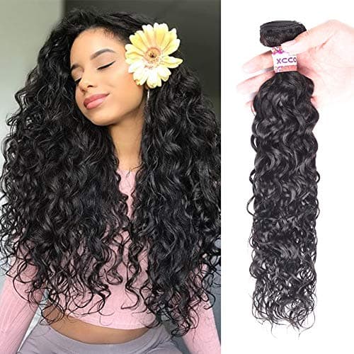 XCCOCO Peruvian Hair Water Wave Hair One Bundle Wholesale Thick Wet and Wavy Virgin Human Hair Weave for Cheap Natural Color(100g/bundle,10inch)