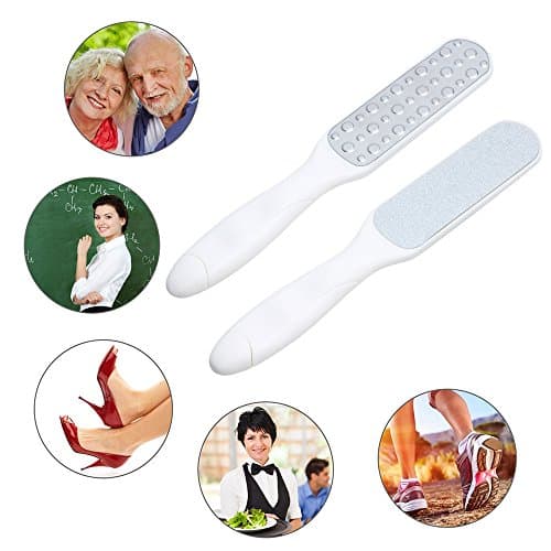 Kyson Foot File Callus Remover Scraper -Stainless Steel Double Side Grinding for Dead, Hard, Cracked Skin -Colossal Pedicure Foot Rasp Callus Removal- for Extra Smooth and Beauty Foot 1 pc(White)
