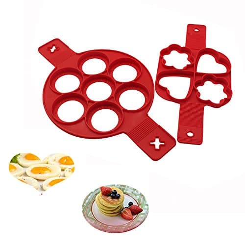 Silicone Pancake Mold Nonstick Egg Ring Maker Round Heart-shaped Flower- shaped (2)