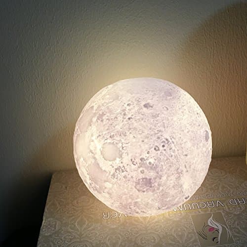 Night Light 3D Printing Moon Lamp, Warm and Cool Moonlight Dimmable Touch Control Brightness,Rechargeable Decorative LED Lights, Diameter3.9inch