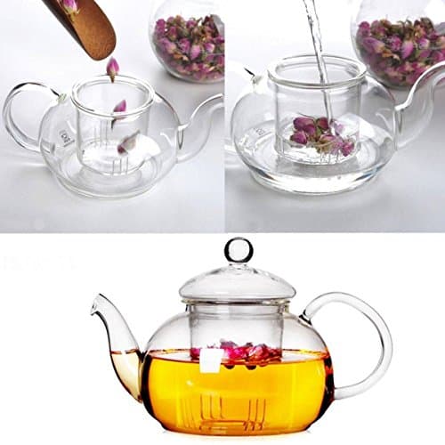 Glass Filtering Tea Maker Teapot with a Infuser, a Warmer and Tea Cups