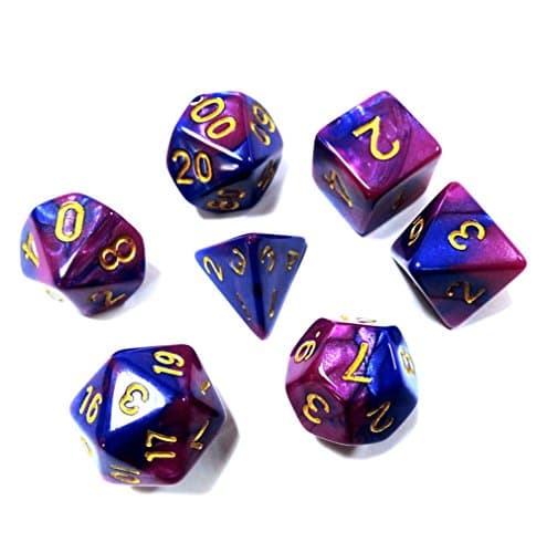 Outsta 7pcs/Set TRPG Game Dungeons & Dragons Polyhedral D4-D20 Multi Sided Acrylic Dice for Adult Children Party Having Fun (A)