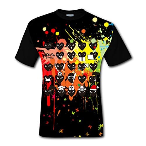 Fashion Design Customized Comme-Des-Garcons Men 3D Printed Short Sleeve tees Round Neck T shirts XL