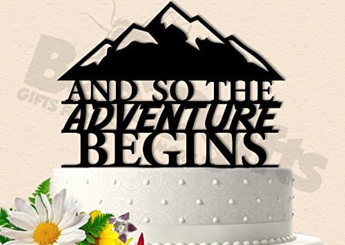 And So The Adventure Begins Wedding Cake Topper