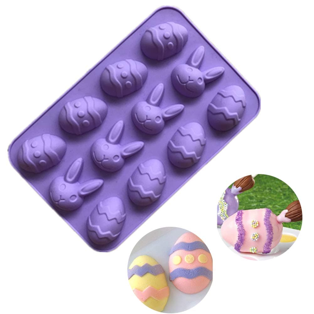 probeninmappx 3D Easter Eggs Silicone Molds Rabbit Bunny Cake Mold Decorating Tools Bakeware French Dessert Mousse Mold Baking Cupcake Mold