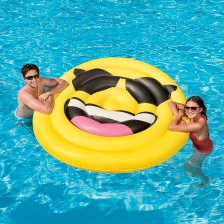 Play Day Inflatable Reversible Emoji Island Float