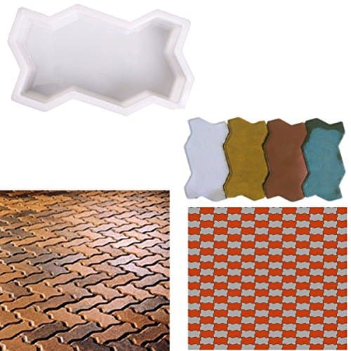 Starworld Lot of 2 Pcs - Three waves Shape - DIY Walking Path Maker Garden Lawn Grass Planting Brick or Pavement driveway stone mold concrete mold stepping Propylene + ABS (13x24x 6 cm)