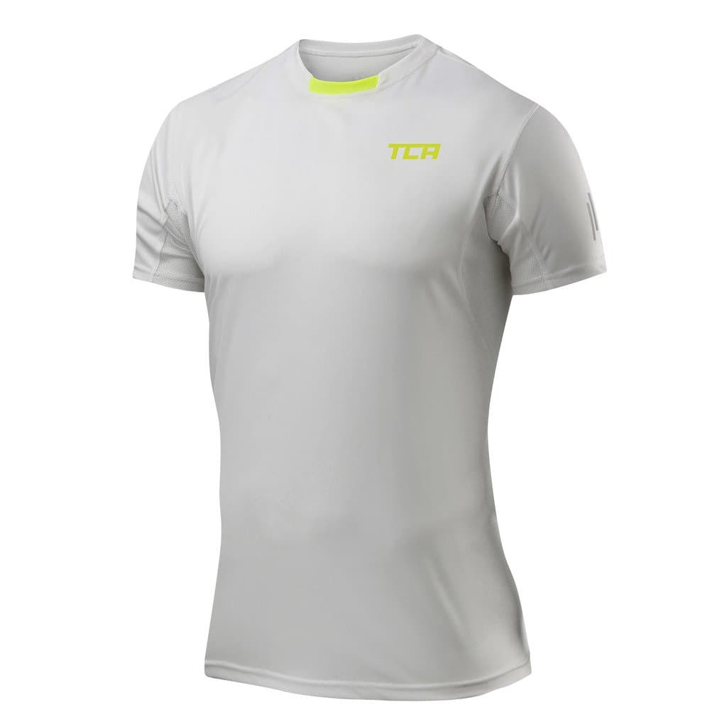 TCAMen's Atomic Short Sleeve QuickDry Gym Running Training Top - White, M
