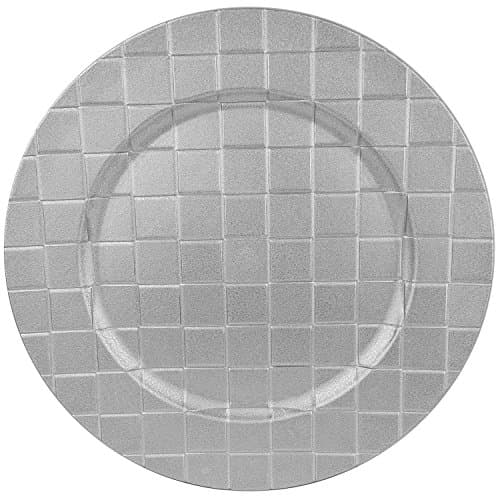 13" Chargers for Dinner Plates - Silver Charger Plate Set of 8 by bogo Brands