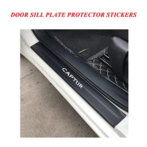 Door Sill Scuff Plate Protector Pedals covers with CAPTUR Logo, Door Sill Protector Cover for Renault series, Universal Car Door Sill Entry Guards Protector Stickers, Door Sill Guards for car White