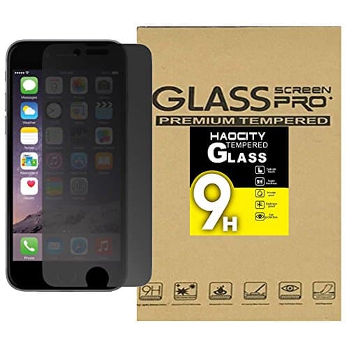 HAOCITY iPhone 6 / 6S Privacy Anti-Spy Glass Screen Protector, [Tempered Glass] Ballistics 0.3mm 9H Hardness Featuring Anti-Scratch, Anti-Fingerprint, Bubble Free