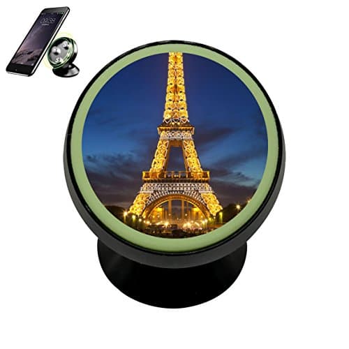 Eiffel Tower DIY Magnetic Phone Car Mount Holder for iPhone 360 Rotation Noctilucent Function,Black