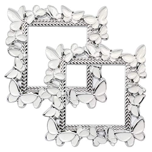 Easycosy Light Switch Sticker Plastic Square Luxurious Butterfly/Plum Blossom Switch Surround Cover Wall Socket Stickers Home Decorations,2 Pack (Butterfly)