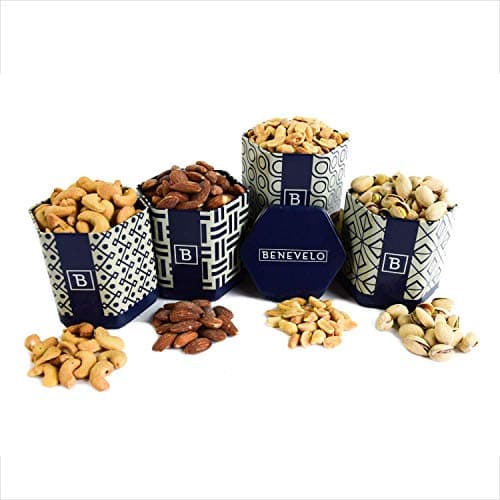 Happy Mothers Day Gift, 4 Tin Fresh Mixed Nut Assortment Kit and Gift Set