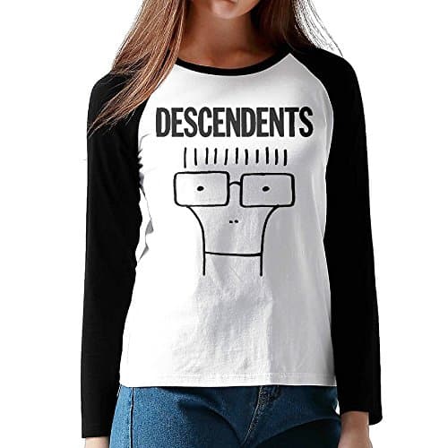Woman Descendents Classic Milo 3/4 Sleeve Plain Raglan Tee Shirt Baseball Graphic Tops