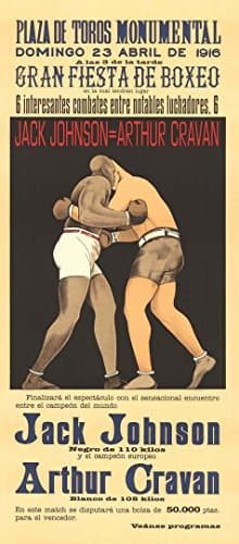 Jack Johnson Vs. Cravan - 29x42 Fine Art Lithograph