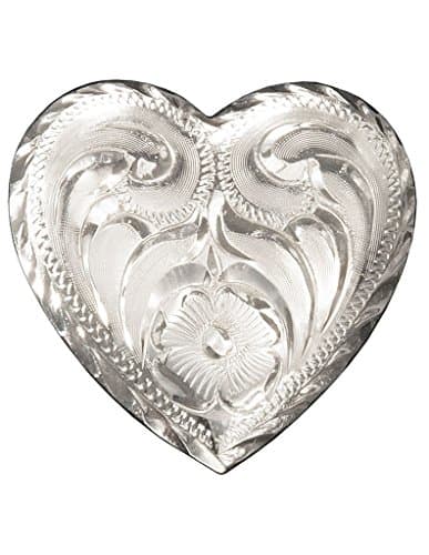 Silver Royal Bright Cut Edge Heart Conchos with Chicago Screw Back