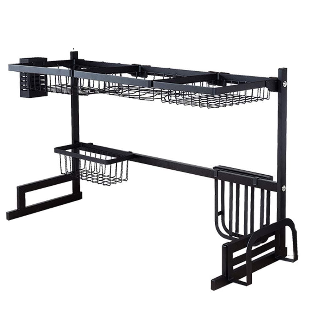 Dish Drainer Rack Over Sink, Kitchen Rack for Dishes, Utensil Holders Organisers Stainless Steel Display for Spice Jar and Bottle Storage,65CM