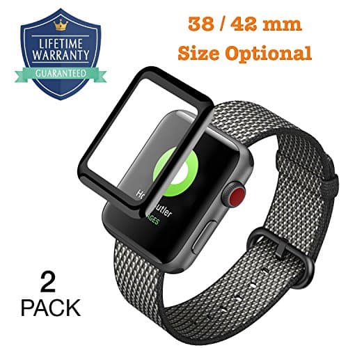 Vanford - Apple Watch Screen Protector (Series 3 / 2 / 1 Compatible) Full Coverage 3D Curved Edge Tempered Glass Screen Protector for Apple Watch (42 mm)