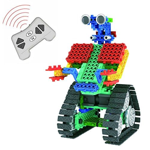 AMGlobal Remote Control Building Kits, 137 Pcs RC Construction Toy kit, 2 In 1 RC Blocks, Remote Control Blocks Toy, Remote Control Machine, DIY Robot, Educational Toy For Kids Children For Fun