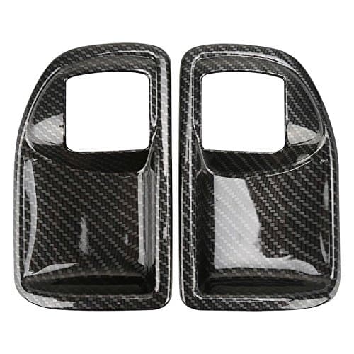 Duspper - Interior Door Handle Bowl Cover Trim Chrome ABS Frame Car Styling For Jeep Wrangler Rubicon JK 2007-2017 2 Doors Car Accessories [Black Carbon Fiber]